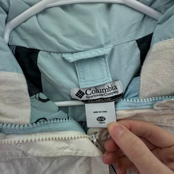 Columbia Jacket Girls Medium 10-12 White Blue Full Zip Hooded Whirlibird Youth - Picture 7 of 16